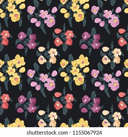 Seamless vector ornamental floral pattern. Background for printing on paper, wallpaper, covers, textiles, fabrics, for decoration, decoupage, scrapbooking and other