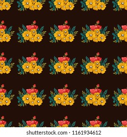 Seamless vector ornamental floral pattern. Background for printing on paper, wallpaper, covers, textiles, fabrics, for decoration, decoupage, scrapbooking and other