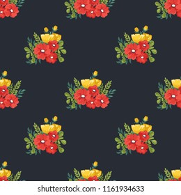 Seamless vector ornamental floral pattern. Background for printing on paper, wallpaper, covers, textiles, fabrics, for decoration, decoupage, scrapbooking and other