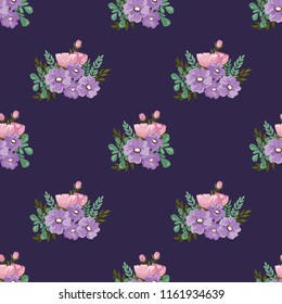 Seamless vector ornamental floral pattern. Background for printing on paper, wallpaper, covers, textiles, fabrics, for decoration, decoupage, scrapbooking and other
