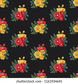Seamless vector ornamental floral pattern. Background for printing on paper, wallpaper, covers, textiles, fabrics, for decoration, decoupage, scrapbooking and other
