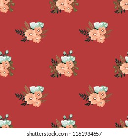 Seamless vector ornamental floral pattern. Background for printing on paper, wallpaper, covers, textiles, fabrics, for decoration, decoupage, scrapbooking and other