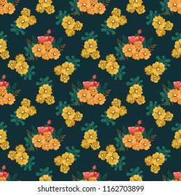 Seamless vector ornamental floral pattern. Background for printing on paper, wallpaper, covers, textiles, fabrics, for decoration, decoupage, scrapbooking and other