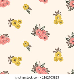 Seamless vector ornamental floral pattern. Background for printing on paper, wallpaper, covers, textiles, fabrics, for decoration, decoupage, scrapbooking and other
