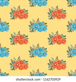 Seamless vector ornamental floral pattern. Background for printing on paper, wallpaper, covers, textiles, fabrics, for decoration, decoupage, scrapbooking and other