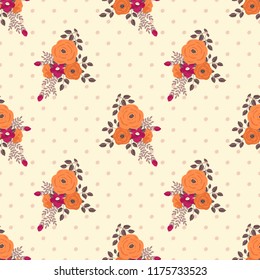 Seamless vector ornamental floral pattern. Background for printing on paper, wallpaper, covers, textiles, fabrics, for decoration, decoupage, scrapbooking and other