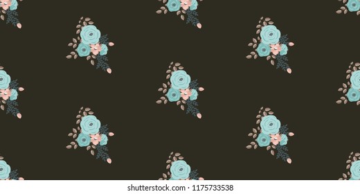 Seamless vector ornamental floral pattern. Background for printing on paper, wallpaper, covers, textiles, fabrics, for decoration, decoupage, scrapbooking and other