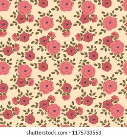 Seamless vector ornamental floral pattern. Background for printing on paper, wallpaper, covers, textiles, fabrics, for decoration, decoupage, scrapbooking and other
