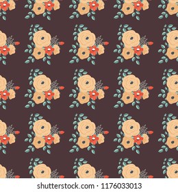 Seamless vector ornamental floral pattern. Background for printing on paper, wallpaper, covers, textiles, fabrics, for decoration, decoupage, scrapbooking and other