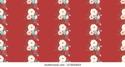 Seamless vector ornamental floral pattern. Background for printing on paper, wallpaper, covers, textiles, fabrics, for decoration, decoupage, scrapbooking and other