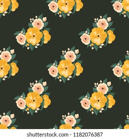 Seamless vector ornamental floral pattern. Background for printing on paper, wallpaper, covers, textiles, fabrics, for decoration, decoupage, scrapbooking and other