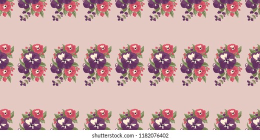 Seamless vector ornamental floral pattern. Background for printing on paper, wallpaper, covers, textiles, fabrics, for decoration, decoupage, scrapbooking and other