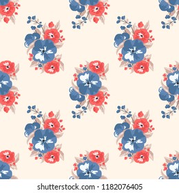 Seamless vector ornamental floral pattern. Background for printing on paper, wallpaper, covers, textiles, fabrics, for decoration, decoupage, scrapbooking and other