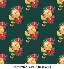 Seamless vector ornamental floral pattern. Background for printing on paper, wallpaper, covers, textiles, fabrics, for decoration, decoupage, scrapbooking and other