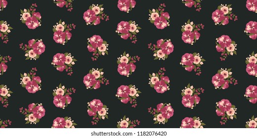 Seamless vector ornamental floral pattern. Background for printing on paper, wallpaper, covers, textiles, fabrics, for decoration, decoupage, scrapbooking and other
