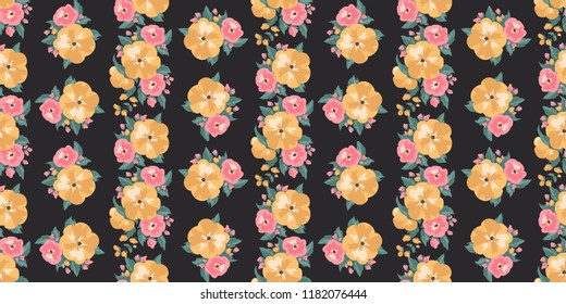 Seamless vector ornamental floral pattern. Background for printing on paper, wallpaper, covers, textiles, fabrics, for decoration, decoupage, scrapbooking and other