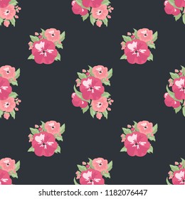 Seamless vector ornamental floral pattern. Background for printing on paper, wallpaper, covers, textiles, fabrics, for decoration, decoupage, scrapbooking and other