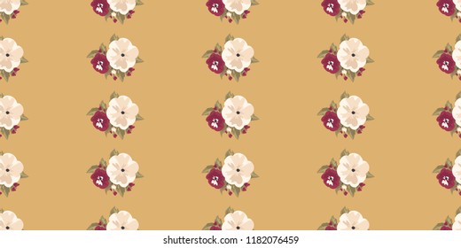 Seamless vector ornamental floral pattern. Background for printing on paper, wallpaper, covers, textiles, fabrics, for decoration, decoupage, scrapbooking and other