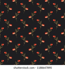 Seamless vector ornamental floral pattern. Background for printing on paper, wallpaper, covers, textiles, fabrics, for decoration, decoupage, scrapbooking and other