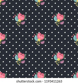 Seamless vector ornamental floral pattern. Background for printing on paper, wallpaper, covers, textiles, fabrics, for decoration, decoupage, scrapbooking and other