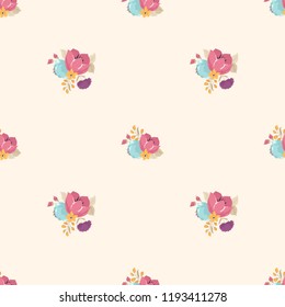 Seamless vector ornamental floral pattern. Background for printing on paper, wallpaper, covers, textiles, fabrics, for decoration, decoupage, scrapbooking and other