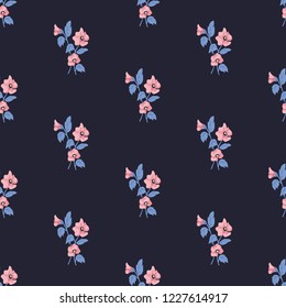 Seamless vector ornamental floral pattern. Background for printing on paper, wallpaper, covers, textiles, fabrics, for decoration, decoupage, scrapbooking and other