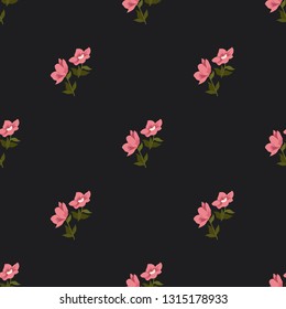 Seamless vector ornamental floral pattern. Background for printing on paper, wallpaper, covers, textiles, fabrics, for decoration, decoupage, scrapbooking and other