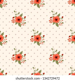 Seamless vector ornamental floral pattern. Background for printing on paper, wallpaper, covers, textiles, fabrics, for decoration, decoupage, scrapbooking and other