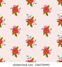 Seamless vector ornamental floral pattern. Background for printing on paper, wallpaper, covers, textiles, fabrics, for decoration, decoupage, scrapbooking and other