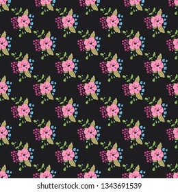 Seamless vector ornamental floral pattern. Background for printing on paper, wallpaper, covers, textiles, fabrics, for decoration, decoupage, scrapbooking and other