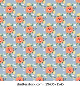 Seamless vector ornamental floral pattern. Background for printing on paper, wallpaper, covers, textiles, fabrics, for decoration, decoupage, scrapbooking and other