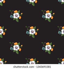 Seamless vector ornamental floral pattern. Background for printing on paper, wallpaper, covers, textiles, fabrics, for decoration, decoupage, scrapbooking and other