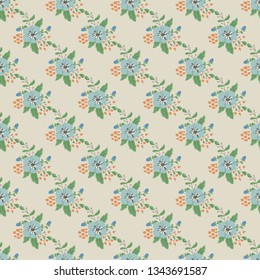 Seamless vector ornamental floral pattern. Background for printing on paper, wallpaper, covers, textiles, fabrics, for decoration, decoupage, scrapbooking and other