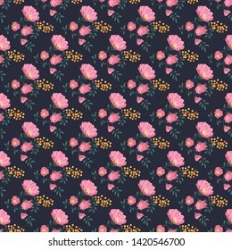 Seamless vector ornamental floral pattern. Background for printing on paper, wallpaper, covers, textiles, fabrics, for decoration, decoupage, scrapbooking and other
