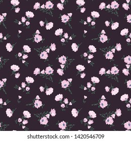 Seamless vector ornamental floral pattern. Background for printing on paper, wallpaper, covers, textiles, fabrics, for decoration, decoupage, scrapbooking and other