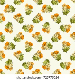 Seamless vector ornamental floral pattern. Background for printing on paper, wallpaper, covers, textiles, fabrics, for decoration, decoupage, scrapbooking and other