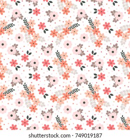 Seamless vector ornamental floral pattern. Background for printing on paper, wallpaper, covers, textiles, fabrics, for decoration, decoupage, scrapbooking and other