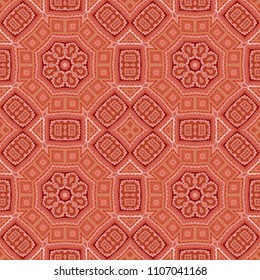 Seamless vector ornamental pattern, geometric oriental mosaic style