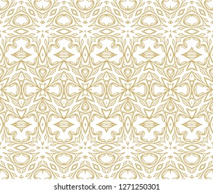 Seamless vector ornamental texture,  floral ornament,  oriental, medieval style on white background
