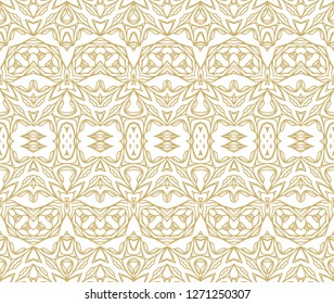 Seamless vector ornamental texture,  floral ornament,  oriental, medieval style on white background