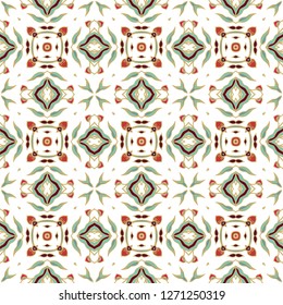 Seamless vector ornamental texture,  floral ornament,  oriental, medieval style on white background