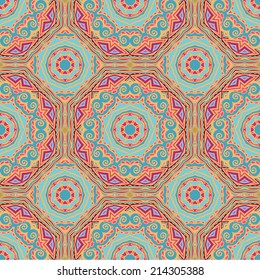 Seamless vector ornamental texture, mosaic ornament, oriental style