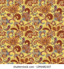 Seamless vector ornate paisley pattern. Brown