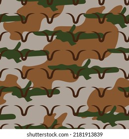 Seamless Vector Outdoor Hunting Military Camouflage repeat Pattern. High Quality Army Camo for Clothing print, shirts print, caps, jackets, wallpapers, banners, posters, masks, bandana print.