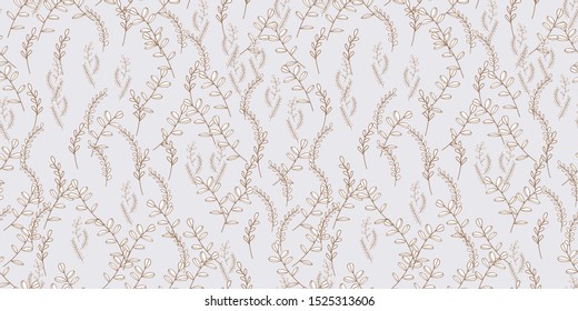 Seamless vector outlinee pattern. Textile ornament. Abstract nature background