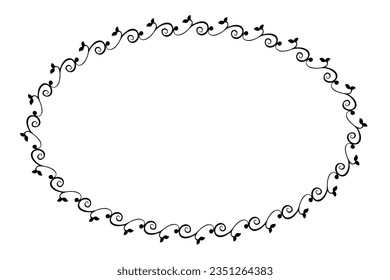 seamless vector oval hand draw sketch floral border
