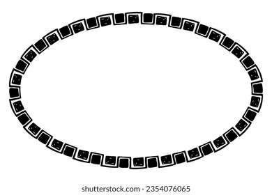 seamless vector oval hand draw sketch floral border

