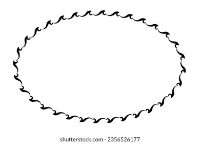 seamless vector oval hand draw sketch floral border
