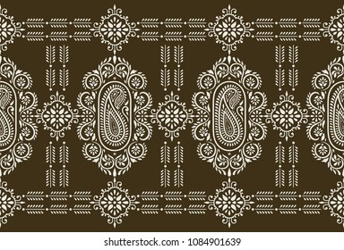 Seamless vector paisley border
