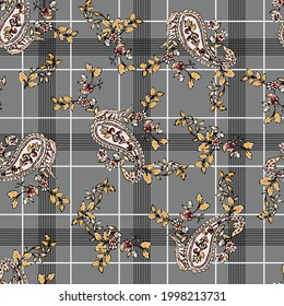 seamless vector paisley with cheeks design pattern on background